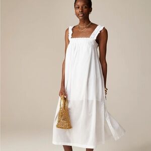 J. Crew cotton voile ruffle-trim shift dress size large